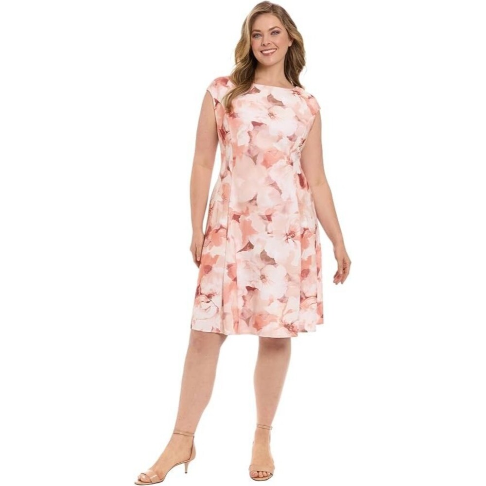 London Times Women's Fit and Flare Knee Length Cocktail Dress